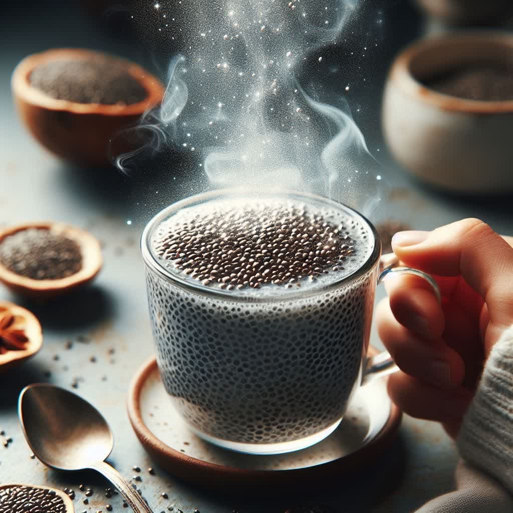 دانه چیا در آب جوش