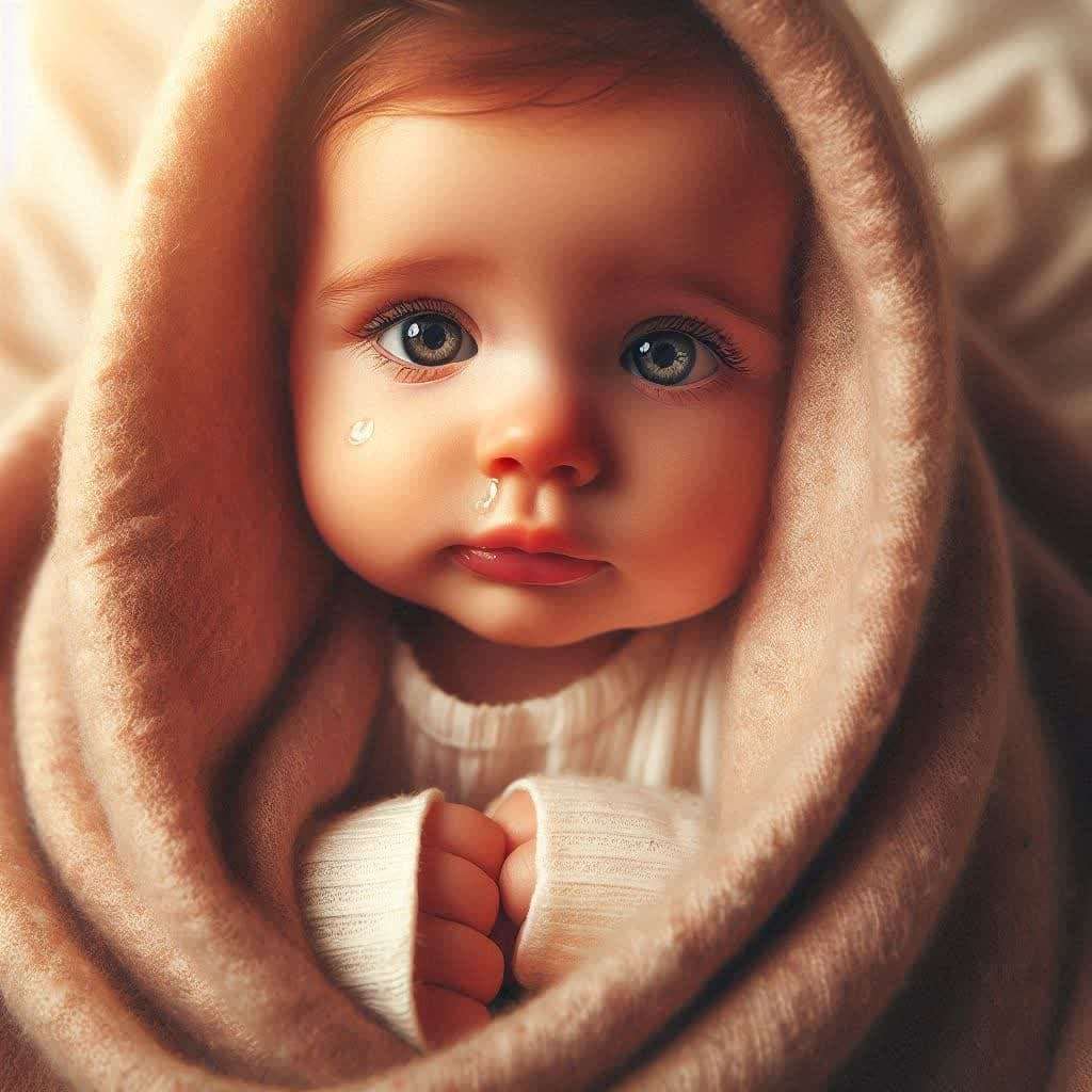 نوزادی که دچار سرماخوردگی شده است
