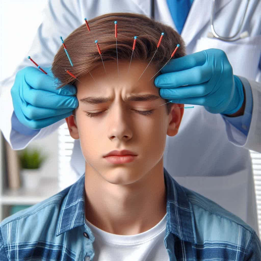 عمل انجام طب سوزنی میگرن توسط متخصص