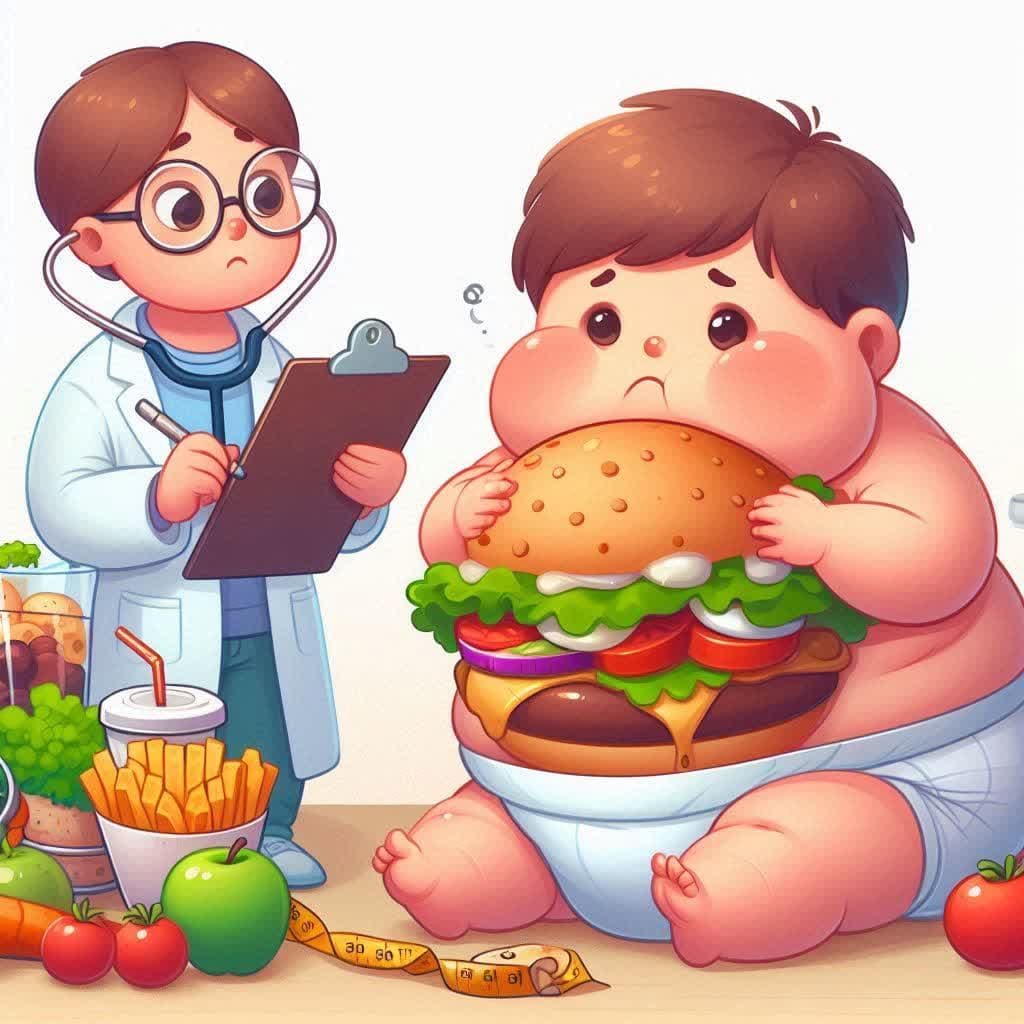 کودکی که دچار عارضه پرخوری عصبی شده است و به پزشک مراجعه کرده است