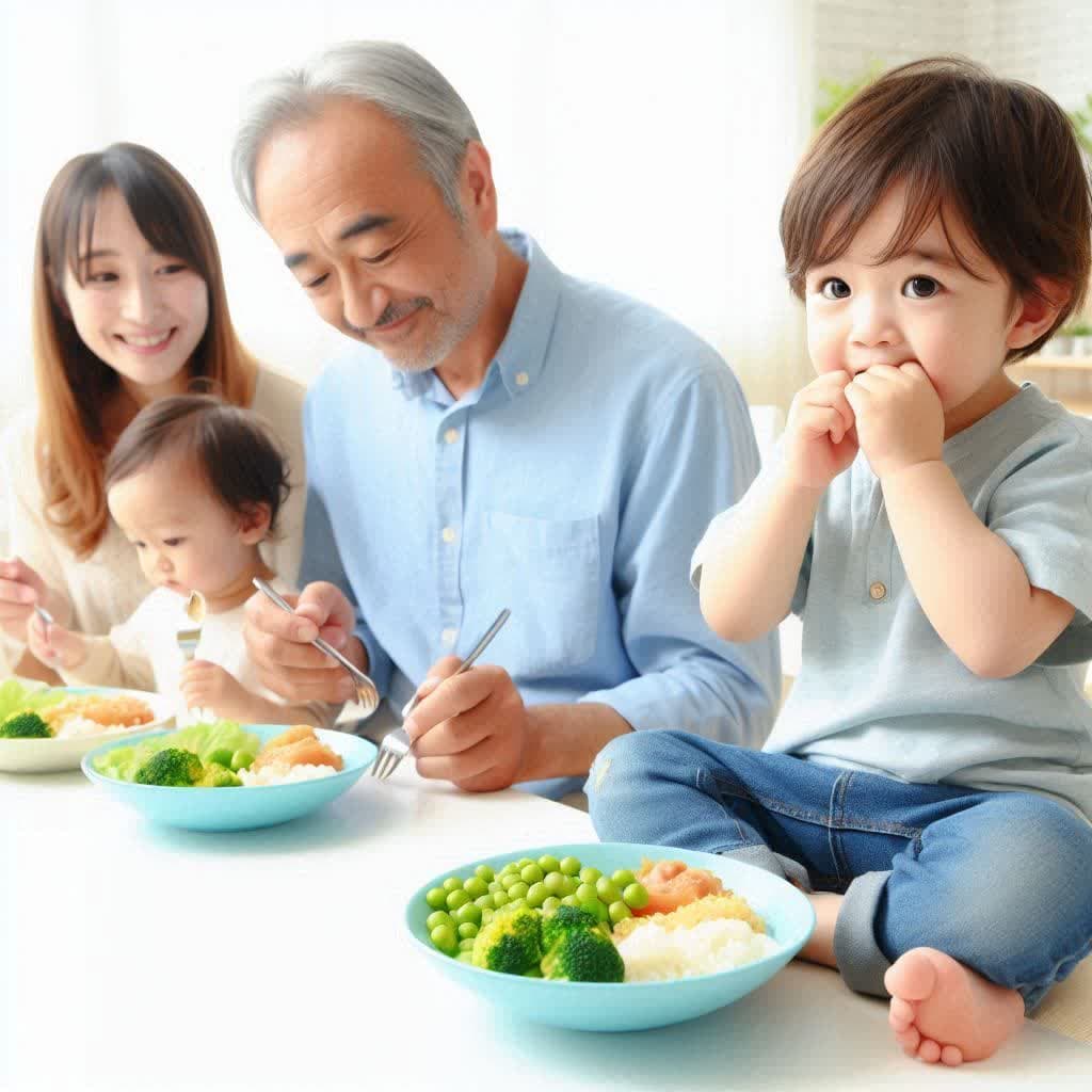 خانواده ای که در کنار هم در حال خوردن غذا می باشند
