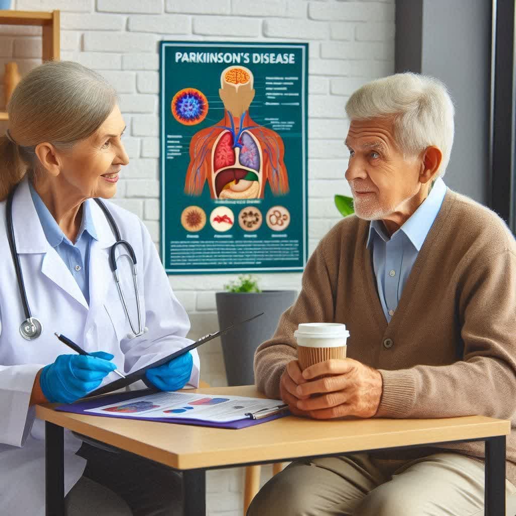 بیماری که برا تشخیص پارکینسون به پزشک مراجعه کرده است