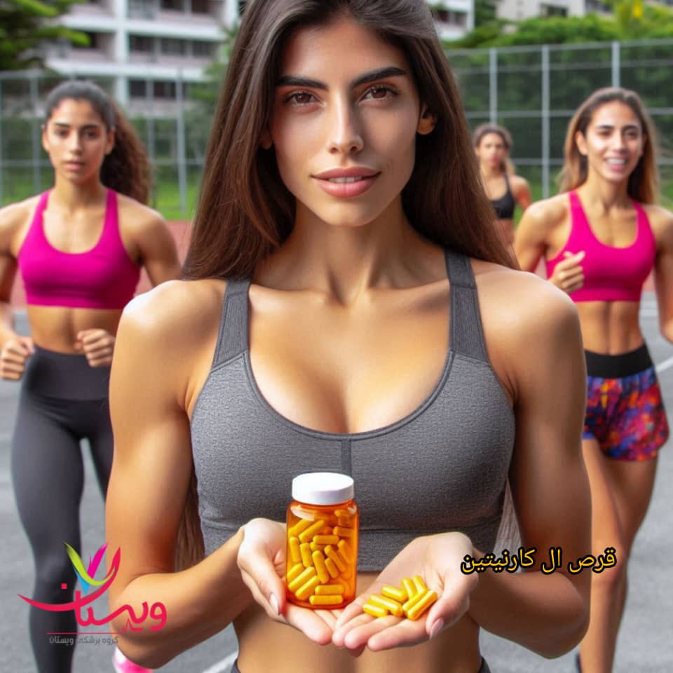 قرص ال کارنیتین برای چربی سوزی در دست دختری ورزشکار