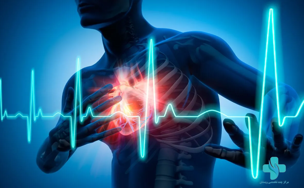 نمای اینفوگرافیکی از قلب بیمار