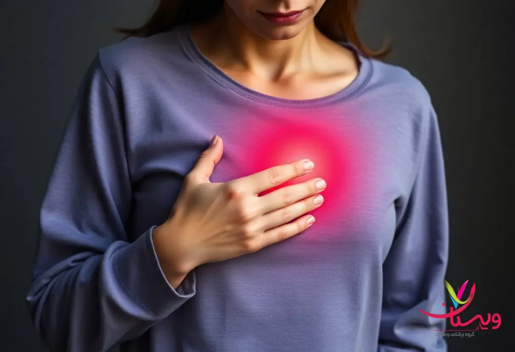 یک زن با درد عصبی در قلب