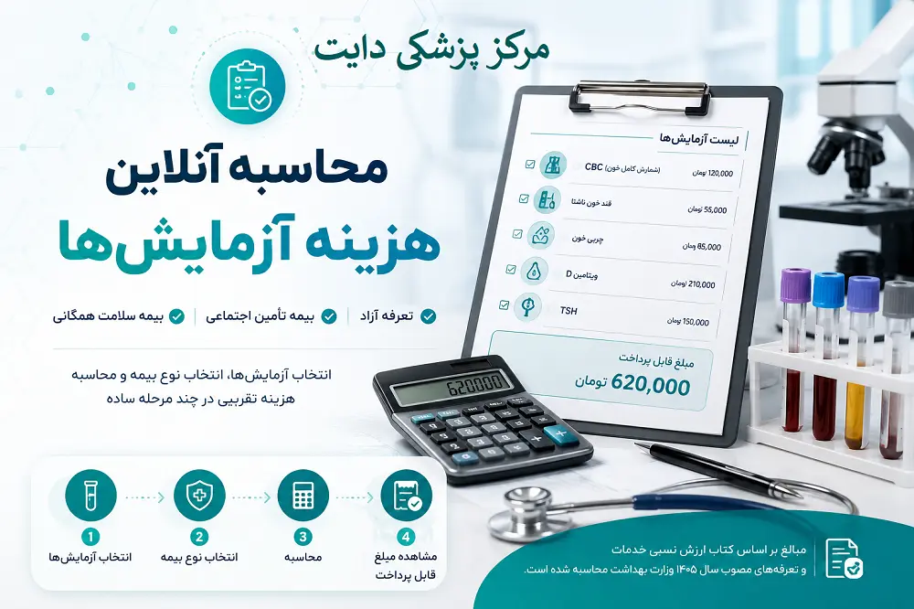 محاسبه هزینه آزمایش 1405